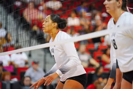 Volleyball vs Utah State University at the Cox Pavilion on October 13, 2022. Rebels won 3-2.