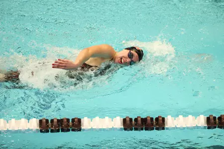 18 FEB 2022: The 2022 Mountain West Womenâ??s Swimming and Diving Championship is held at the Student Recreation Center Natatorium on the campus of Texas A&M University in College Station, TX. (C. Morgan Engel/NCAA Photos)