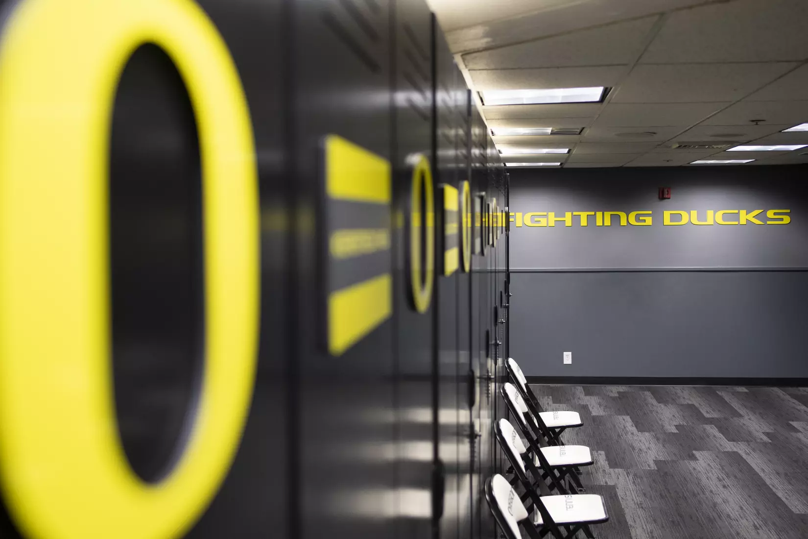 The Oregon Ducks Menâ??s Tennis locker room at Mac Court and the Student Tennis Center in Eugene, Oregon on February 02, 2022 (Isaac Wasserman/ Eric Evans Photography)