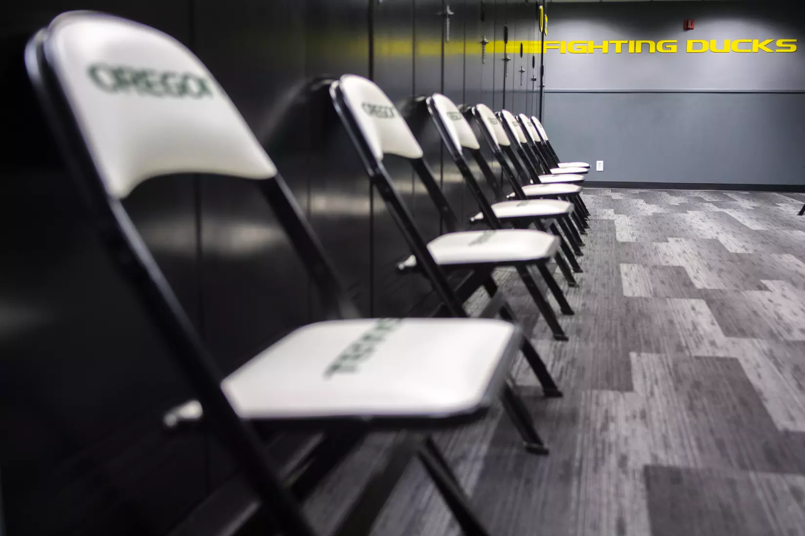 The Oregon Ducks Menâ??s Tennis locker room at Mac Court and the Student Tennis Center in Eugene, Oregon on February 02, 2022 (Isaac Wasserman/ Eric Evans Photography)