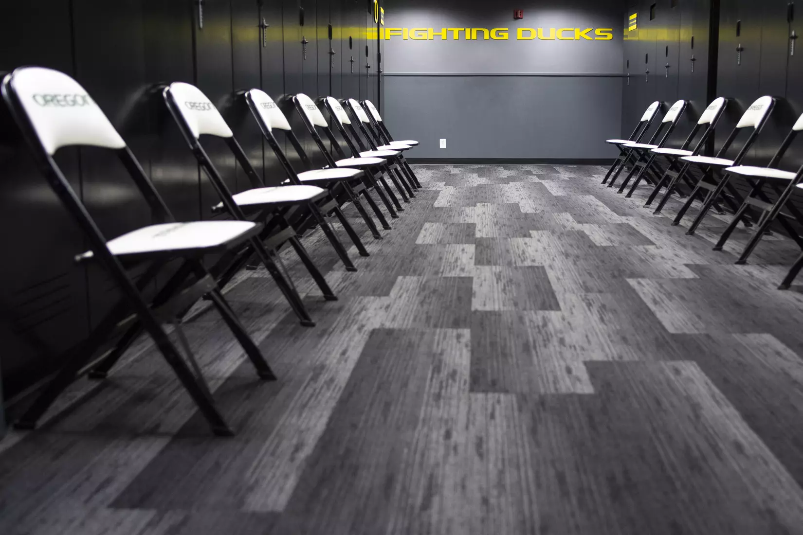 The Oregon Ducks Menâ??s Tennis locker room at Mac Court and the Student Tennis Center in Eugene, Oregon on February 02, 2022 (Isaac Wasserman/ Eric Evans Photography)