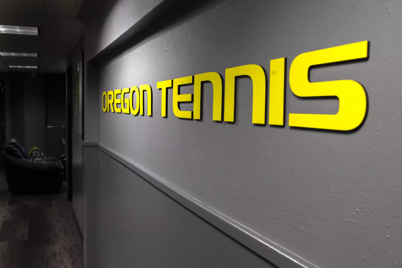 The Oregon Ducks Menâ??s Tennis locker room at Mac Court and the Student Tennis Center in Eugene, Oregon on February 02, 2022 (Isaac Wasserman/ Eric Evans Photography)