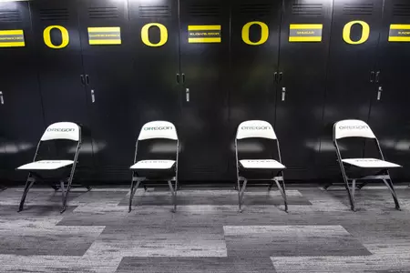 The Oregon Ducks Menâ??s Tennis locker room at Mac Court and the Student Tennis Center in Eugene, Oregon on February 02, 2022 (Isaac Wasserman/ Eric Evans Photography)