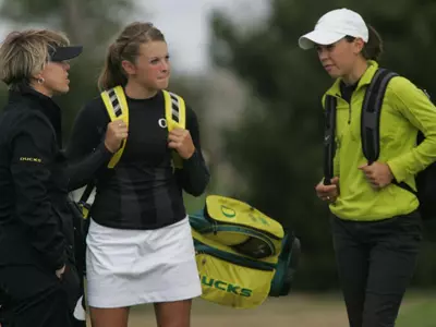 Shannon Rouillard, Erica Omlid & Monika Graf, 2007-08 Oregon Women's Golf