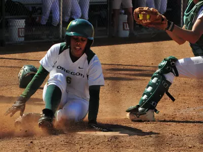 Neena Bryant, Oregon Softball 2009 vs. Colorado State, 2/28/09 Photo by Phil Vit