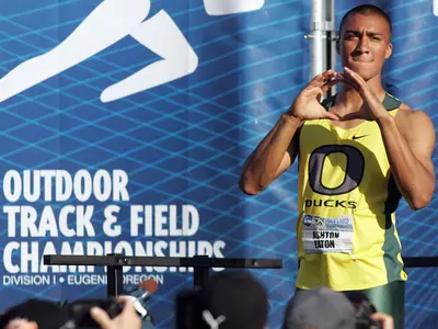 Ashton Eaton, 2010 Oregon Track - Photo by Geoff Thurner, Copyright 2010
