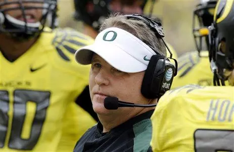 Oregon head coach Chip Kelly on the sideline against Washington State