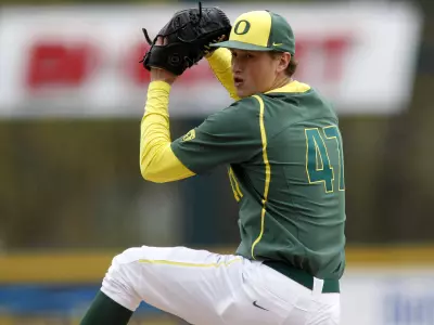 Alex Keudell, Baseball 2011 vs. Washington, April 10, 2011 Credit Eric Evans