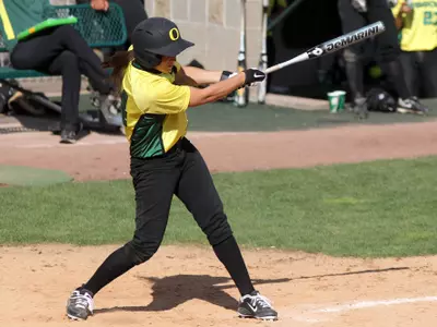 Hannah Melick, 2011-12 Oregon Softball. Photo by Geoff Thurner, Copyright 2011.