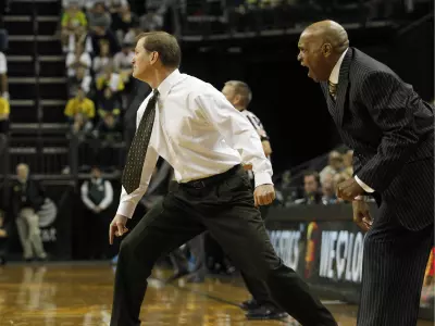 Dana Altman and Tony Stubblefield, Oregon vs. UCLA