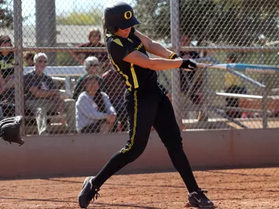Hannah Melick, 2012 Oregon Softball, Photo by Geoff Thurner, Copyright 2012.