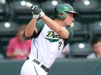 Brett Thomas, Baseball 2012 vs. San Francisco, April 9 Credit Eric Evans