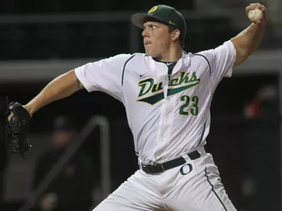 Jordan Spencer, Baseball 2012 vs. San Francisco, April 9 Credit Eric Evans
