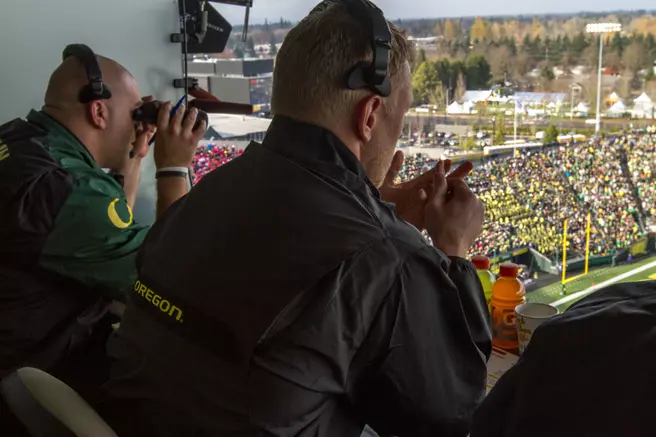 Gameday in the UO coaches'