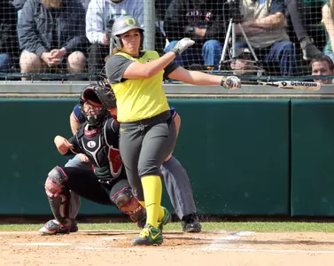 Janelle Lindvall, 2013 Oregon Softball, Photo by Eric Evans, Copyright 2013.