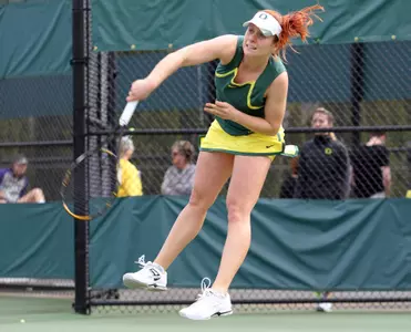 Patricia Skowronski, 2013 Oregon Tennis, Photo by Geoff Thurner, Copyright 2013