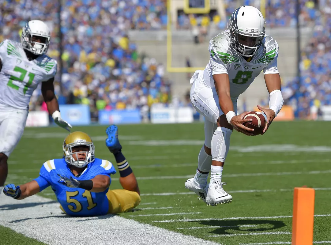 Oregon quarterback Marcus Mariota,