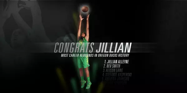 Jillian Alleyne Rebounds record graphic 2015 vs. Hampton career rebounds