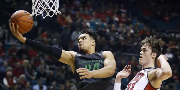 Oregon forward Dillon Brooks shoots