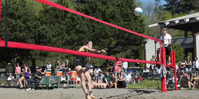 Ducks Face Huskies on the Sand in Portland
