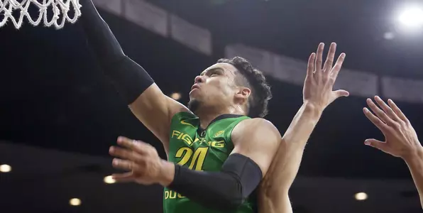Oregon forward Dillon Brooks drives past