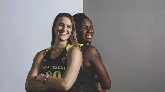 Ionescu and Hebard Pac-12 Media Day Photoshoot 2017