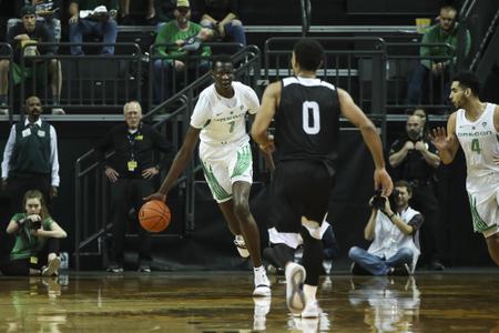 The Oregon Ducks take on the Western Oregon Wolves at Mathew Knight Arena on November 1, 2018 (Eric Evans Photography)
