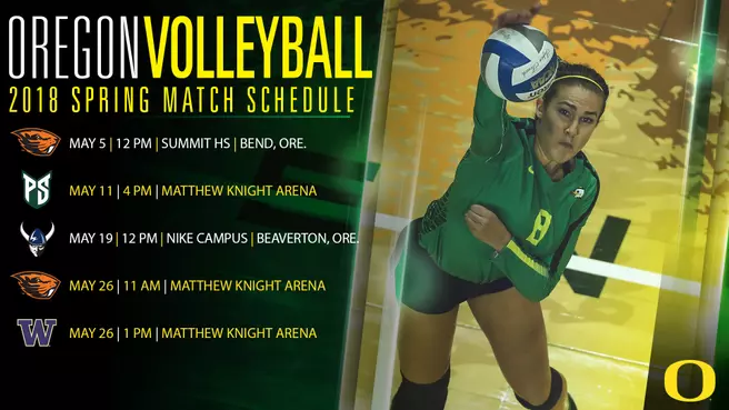 2018 Oregon Volleyball Spring Schedule
