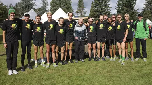 Men of Oregon with Coach Dellinger