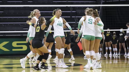 Team celebration vs San Jose State