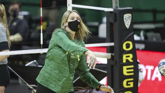 The Oregon Ducks take on the Colorado Buffaloes at Matthew Knight Arena in Eugene, Oregon on February 26, 2021 (Eric Evans Photography)