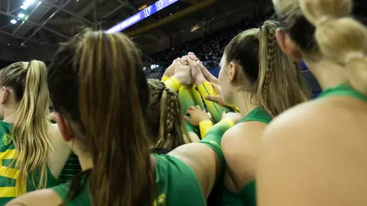 Team huddle at UW - Oct. 9