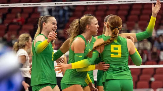 Colyer celebrates with Nuneviller, Pukis vs Nebraska - Dec. 8