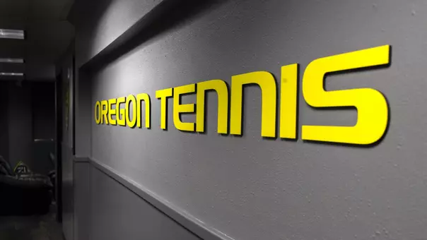 The Oregon Ducks Men’s Tennis locker room at Mac Court and the Student Tennis Center in Eugene, Oregon on February 02, 2022 (Isaac Wasserman/ Eric Evans Photography)