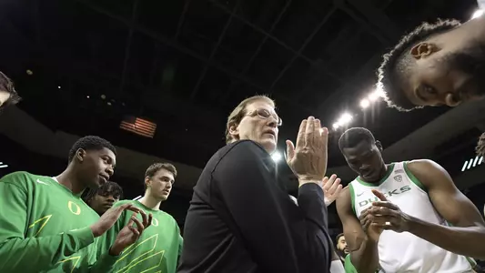 The Oregon Ducks take on the Colorado Buffaloes at Matthew Knight Arena in Eugene, Oregon on January 25, 2021 (Isaac Wasserman/ Eric Evans Photography)