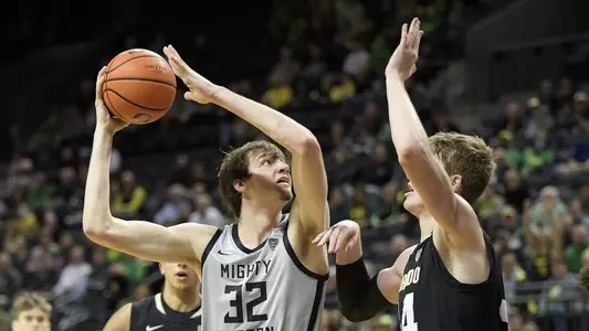 The Oregon Ducks take on the Colorado Buffalo at Matthew Knight Arena in Eugene, Oregon on January 26, 2023 (Isaac Wasserman/ Eric Evans Photography)