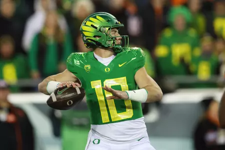 The Oregon Ducks take on the Oregon State Beavers at Autzen Stadium in Eugene, Oregon on November 24, 2023 (Eric Evans Photography)