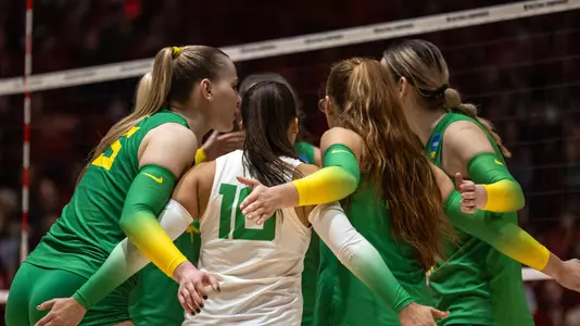 Team huddle at Wisconsin - Dec. 9
