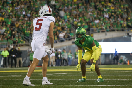 The Oregon Ducks take on the Stanford Cardinal at Autzen Stadium in Eugene, Oregon on October 1, 2022. (Jackson Fisk/ Eric Evans Photography)
