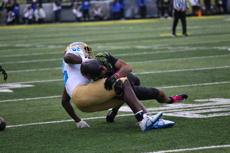 The Oregon Ducks take on the Ucla Bruins at 12:30pm in Eugene, Oregon on Oct 22, 2022. (Jackson Fisk/ Eric Evans Photography)