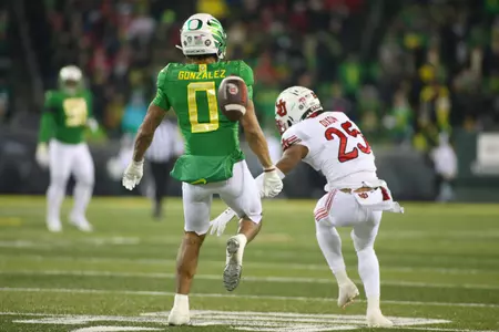 The Oregon Ducks take on then UCLA Bruins at 7:30 pm in Eugene, Oregon on Nov 19, 2022.  (Jackson Fisk / Eric Evans Photography)