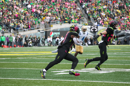 The Oregon Ducks take on the Ucla Bruins at 12:30pm in Eugene, Oregon on Oct 22, 2022. (Jackson Fisk/ Eric Evans Photography)