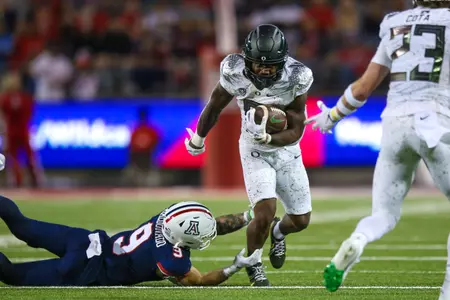 The Oregon Ducks take on the Arizona Wildcats at 6pm in Tucson, Arizona on Oct 8, 2022. (Jackson Fisk/ Eric Evans Photography)