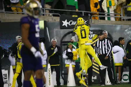 The Oregon Ducks take on the Washington Huskies at 4 pm in Eugene, Oregon on Nov 12, 2022.  (Jackson Fisk/ Eric Evans Photography)