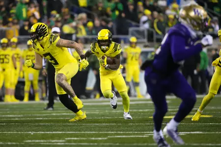 The Oregon Ducks take on the Washington Huskies at 4 pm in Eugene, Oregon on Nov 12, 2022.  (Jackson Fisk/ Eric Evans Photography)