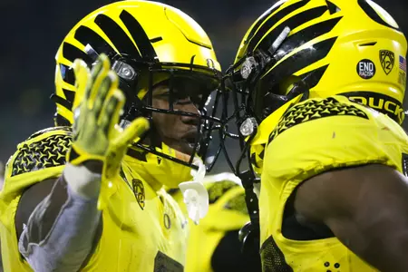 The Oregon Ducks take on the Washington Huskies at 4 pm in Eugene, Oregon on Nov 12, 2022.  (Jackson Fisk/ Eric Evans Photography)
