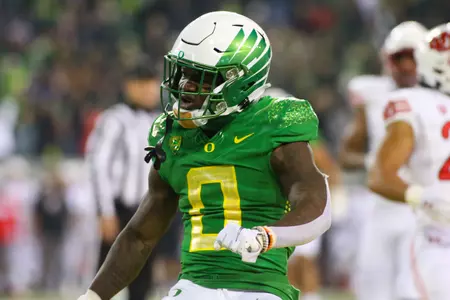 The Oregon Ducks take on then UCLA Bruins at 7:30 pm in Eugene, Oregon on Nov 19, 2022.  (Jackson Fisk / Eric Evans Photography)