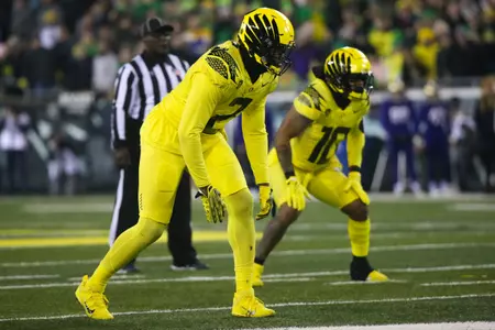 The Oregon Ducks take on the Washington Huskies at 4 pm in Eugene, Oregon on Nov 12, 2022.  (Jackson Fisk/ Eric Evans Photography)