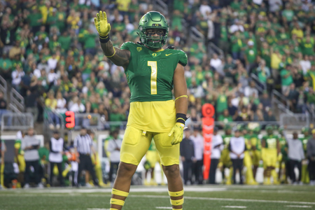 The Oregon Ducks take on the Stanford Cardinal at Autzen Stadium in Eugene, Oregon on October 1, 2022. (Jackson Fisk/ Eric Evans Photography)