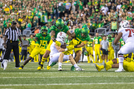 The Oregon Ducks take on the Stanford Cardinal on October 1st, 2022, at Autzen Stadium. (Molly McPherson)